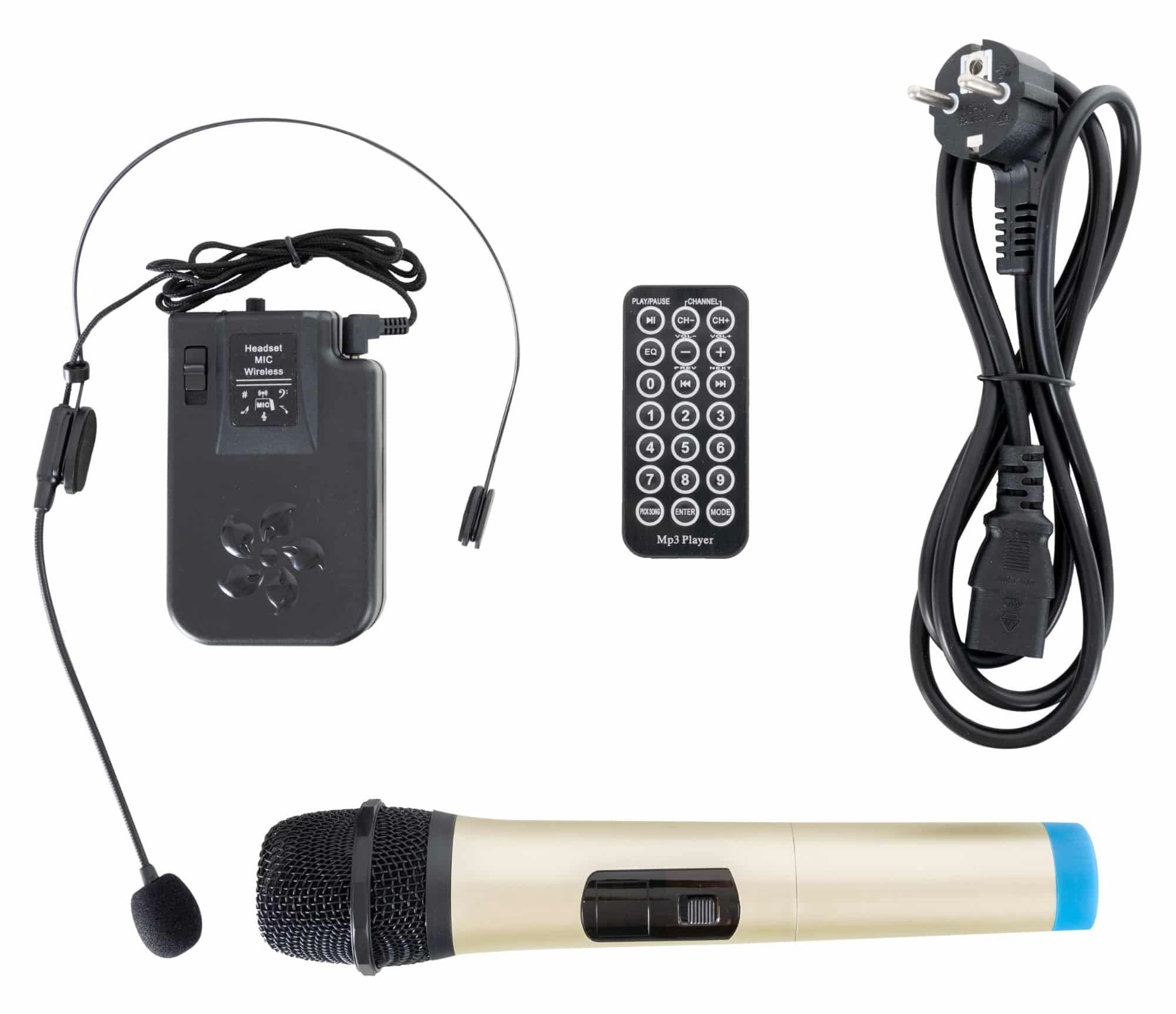 30 Headset) inkl. Akku-Aktivbox 12MA-A mit Soundanalage Lautsprecher & TWS (Bluetooth-Schnittstelle, W, Funktion Pronomic MOVE Mobile 12"-Woofer Funkmikrofon -