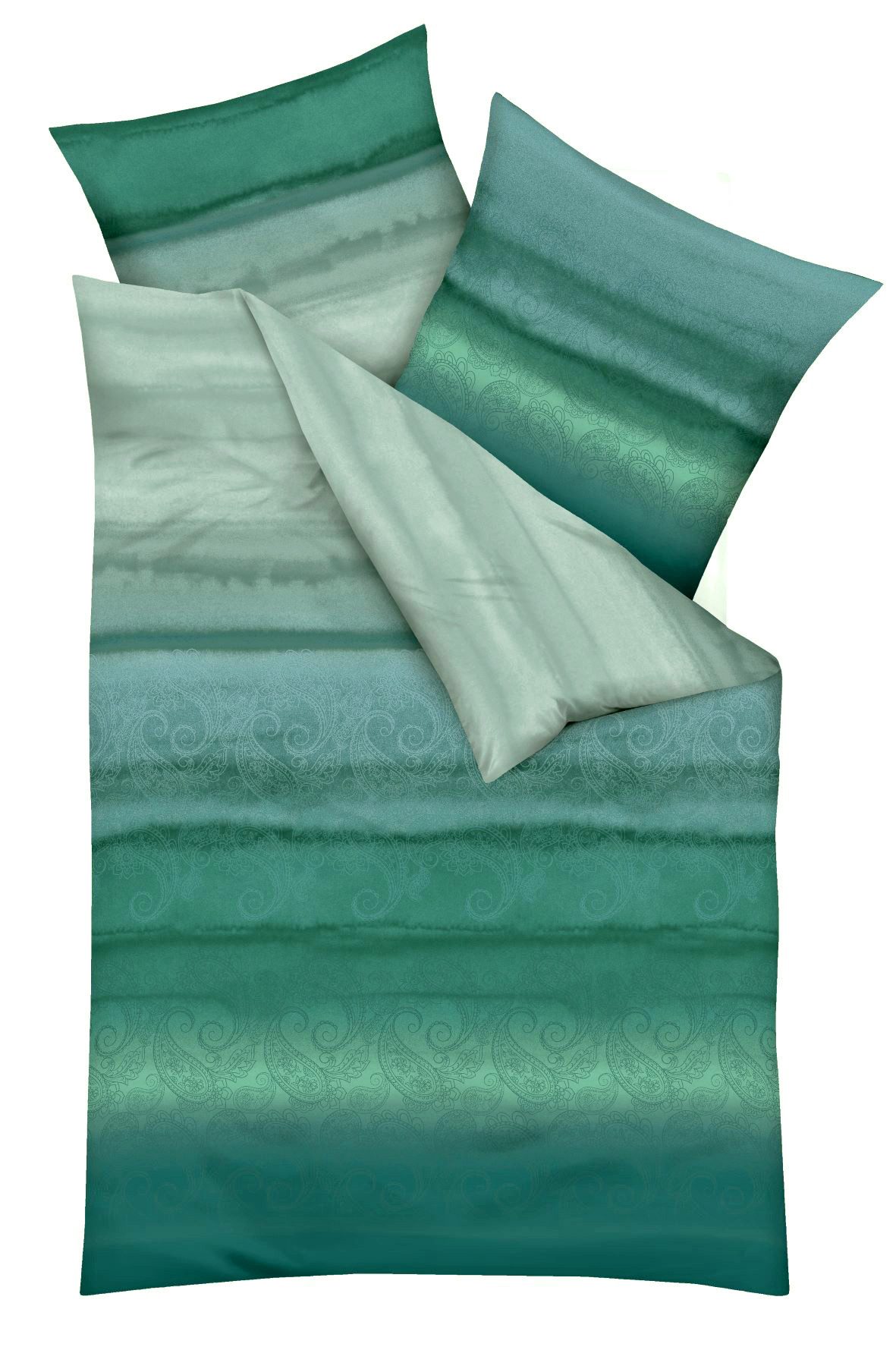 JACK Bettwäsche 135x200cm Mara Rosenholz Smaragd Grün, Biber, 2 teilig, wun günstig online kaufen