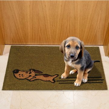 Fußmatte Fußmatte Kokos Hund, relaxdays, Höhe: 15 mm