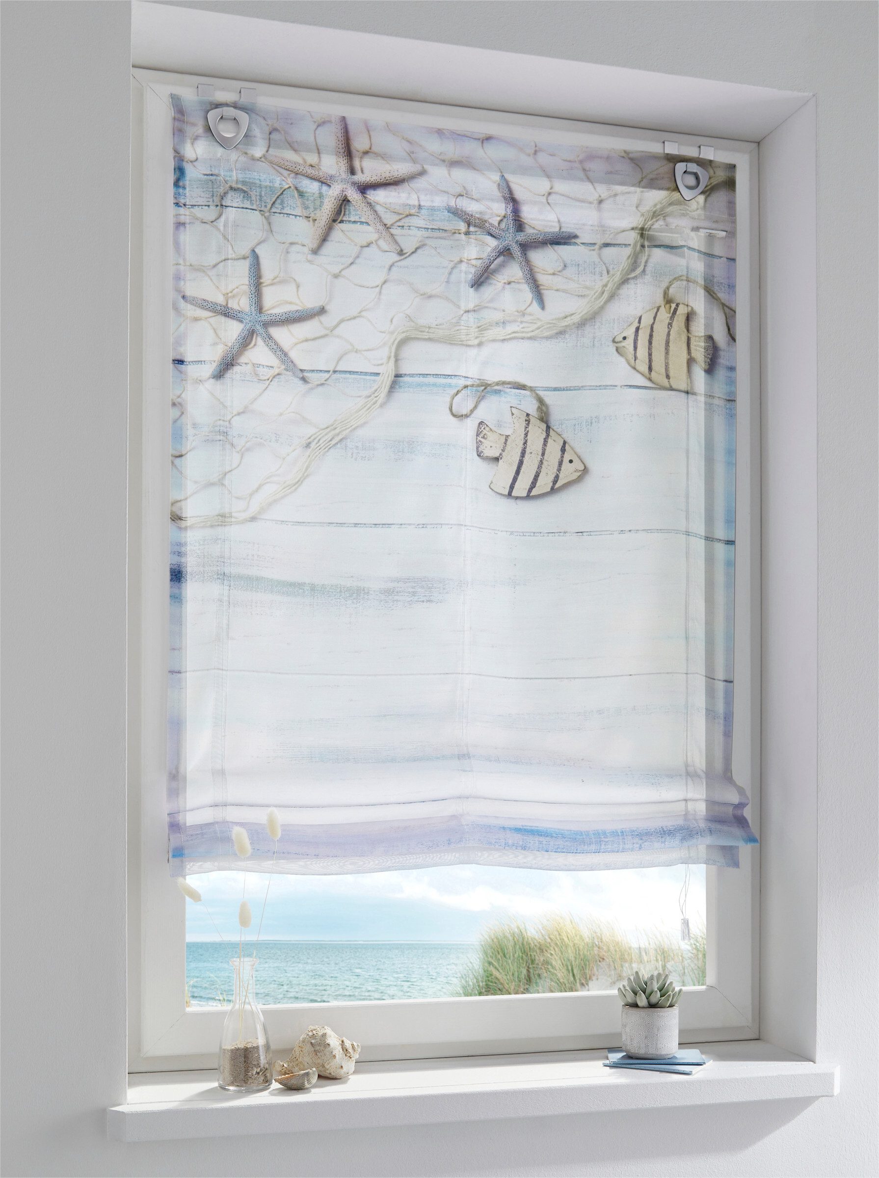 Rollo Raffrollo ., heine, transparent, Ösen mit Fensterhaken günstig online kaufen