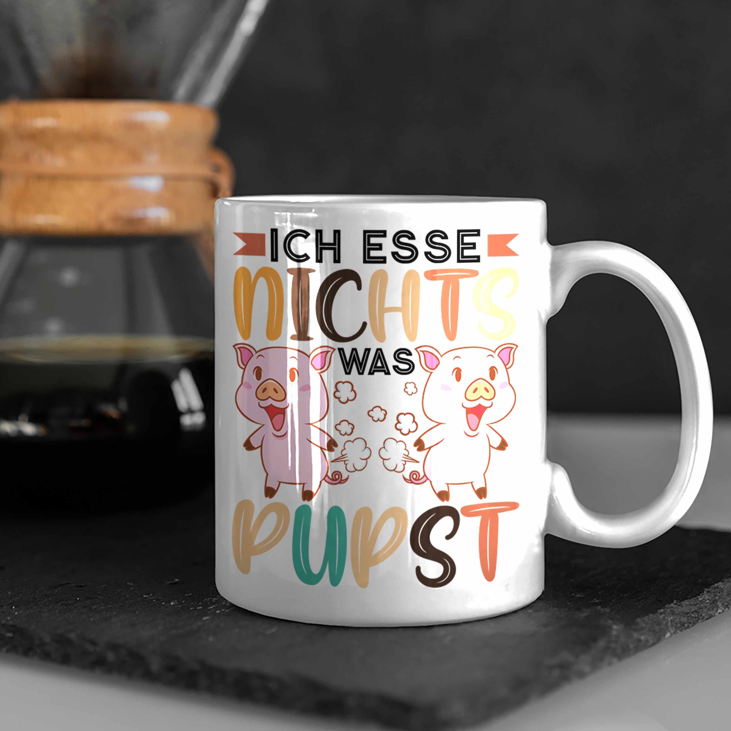 Trendation Spruch Geschenkidee Tasse Weiss Geschenk Lustiger Was Tasse Ich Esse Lebensweise - Pupst Veganerin Spruch Vegan Vegane Trendation Veganer Nichts