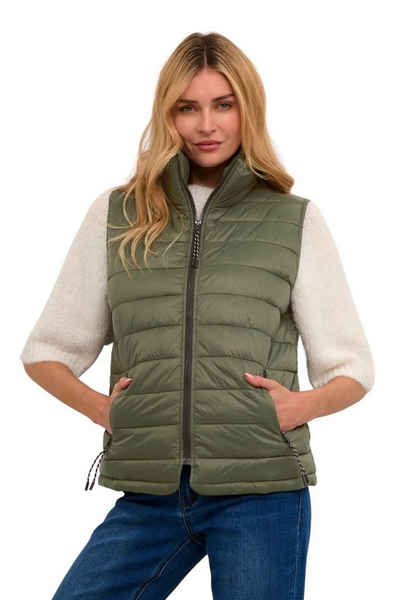 KAFFE Winterjacke KAlira Waist Coat Grün Damen Übergangsweste