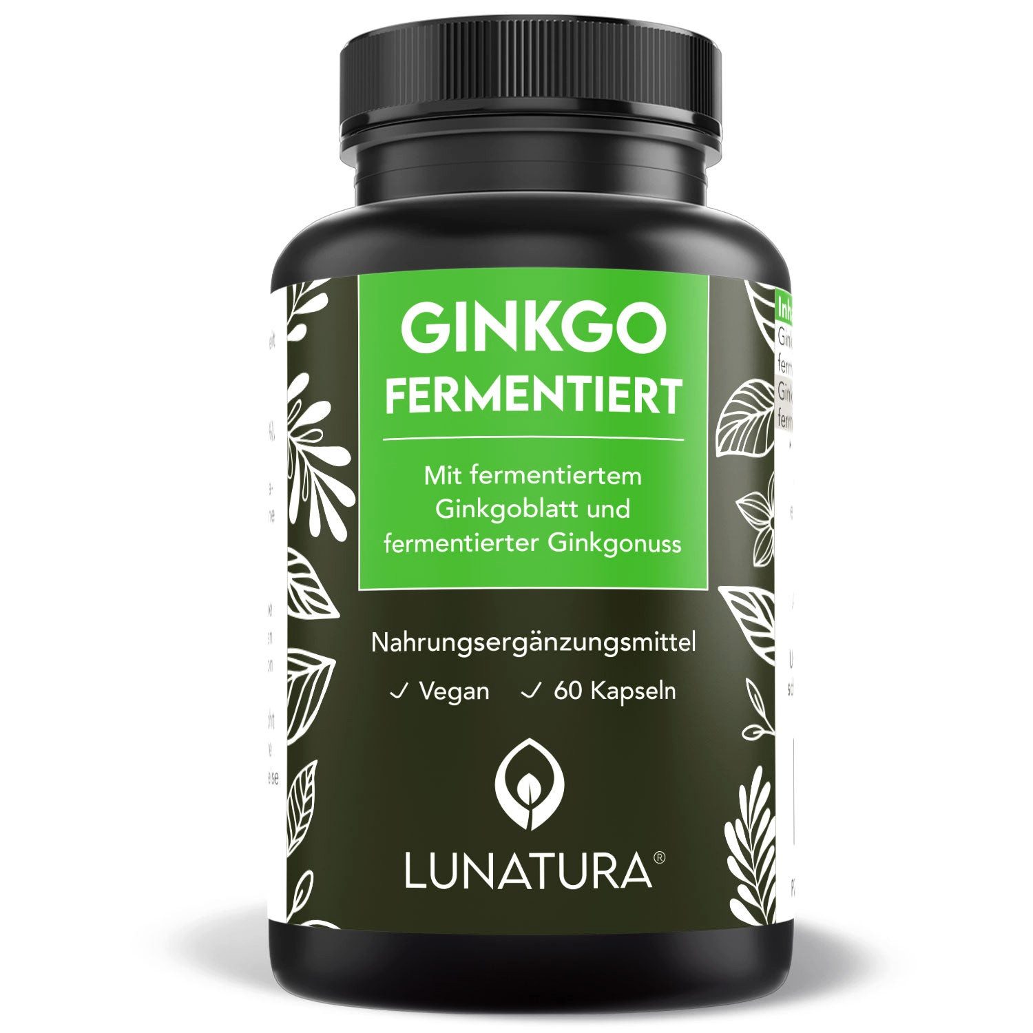 Lunatura Ginkgo fermentiert aus Ginkgonuss & Ginkgoblatt - 60 Kapseln Kapseln