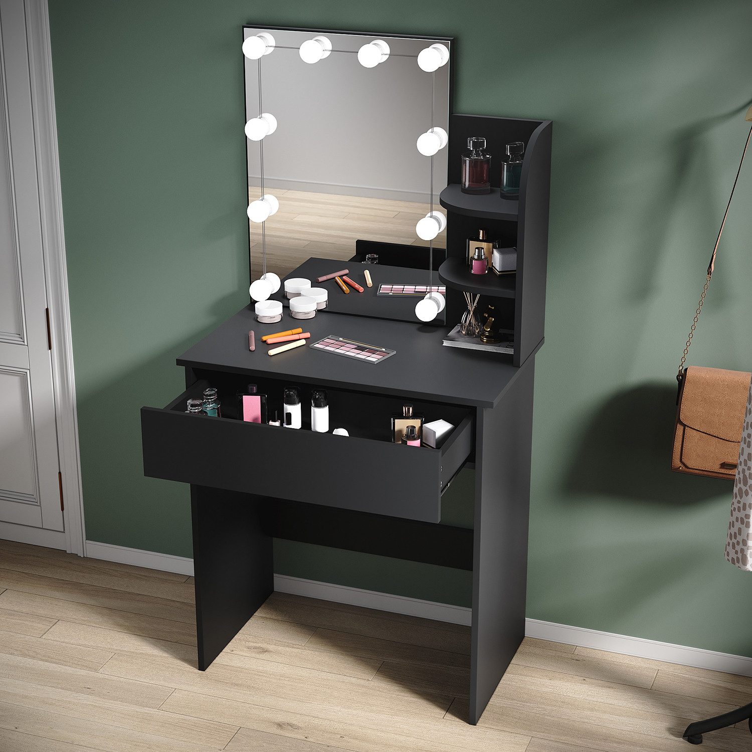 SONNI Schminktisch Schwarz/weiß/Rosa Schminktisch mit abnehmbarer günstig online kaufen