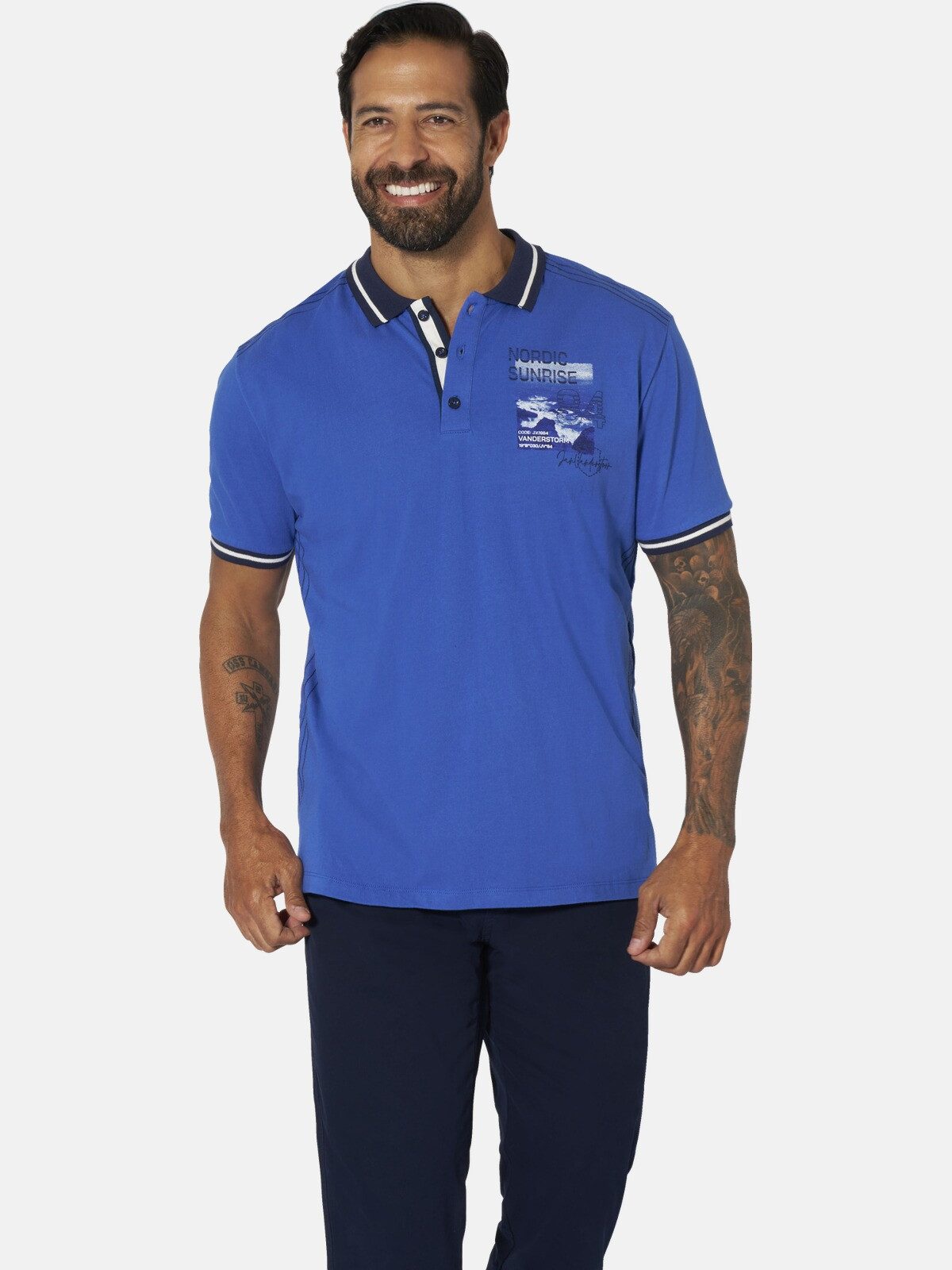 Jan Vanderstorm Poloshirt OLFTIN mit Fotoprint