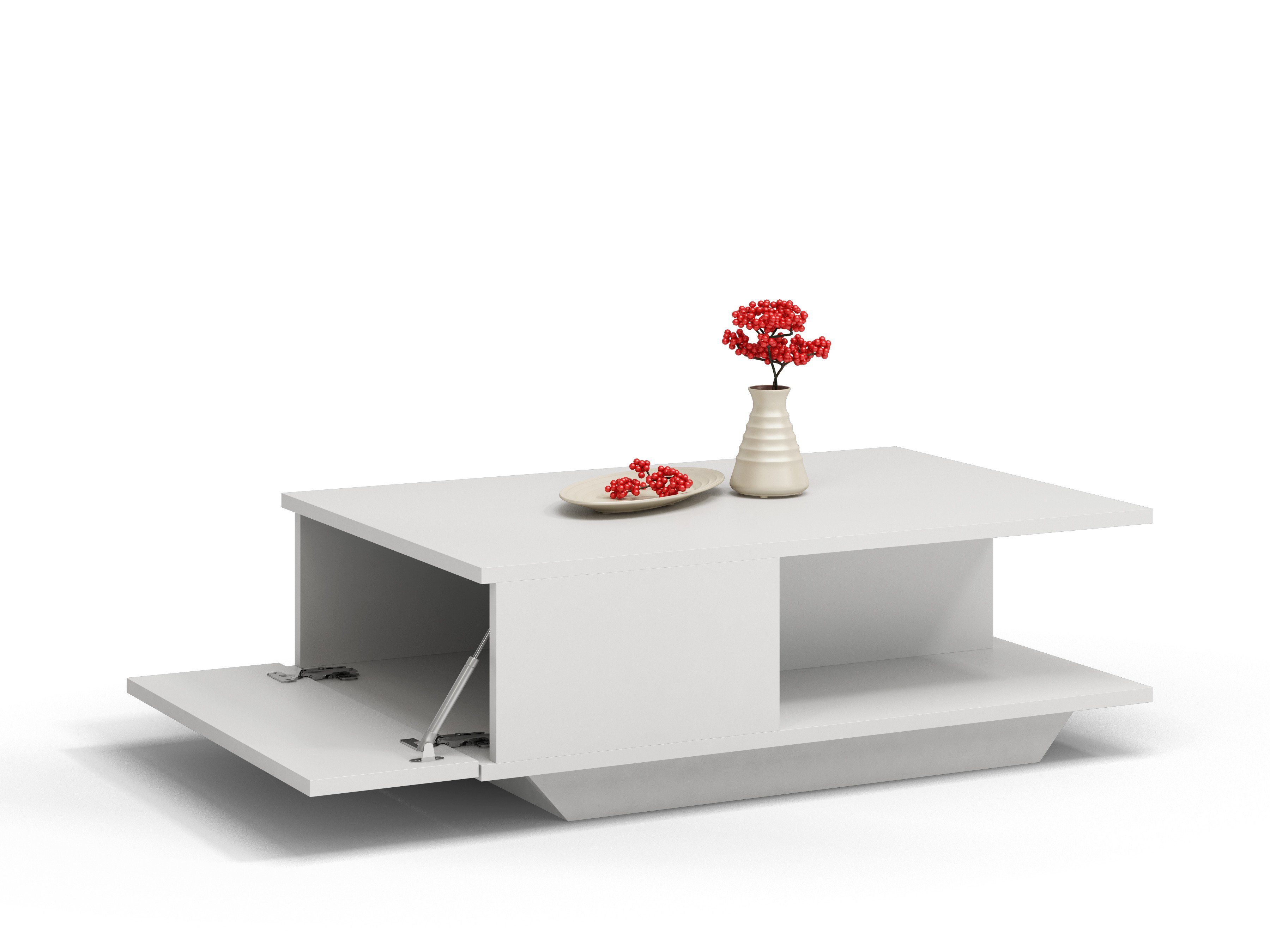 90x60x42 Beistell Design, Loft Couch, Couchtisch Tisch Beistelltisch cm kratzfeste Wohnzimmer Home Oberfläche, (LxBxH), weiß Collective
