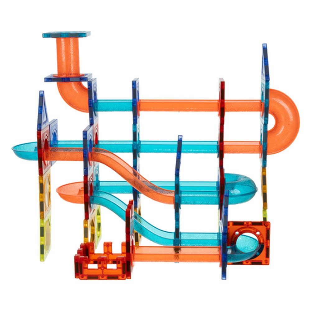 ISO TRADE Kugelbahn Magnetische Bausteine 3D, (Spar-Set, kompatibel), Flächige und räumliche Strukturen sowie dynamische Kugelbahnen