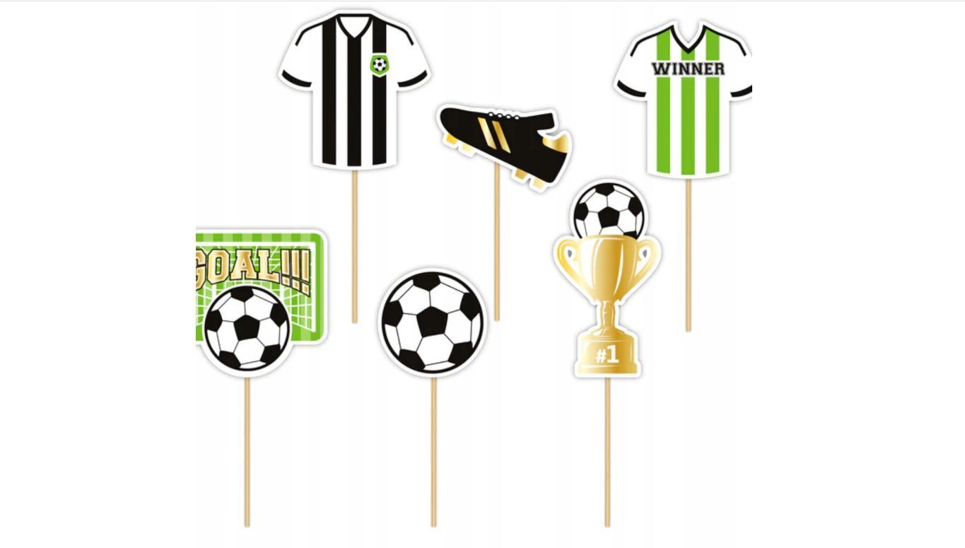 Tortenstecker Fußball Topper Set 6 Stk Geburstag Torten Deko Kuchen Junge
