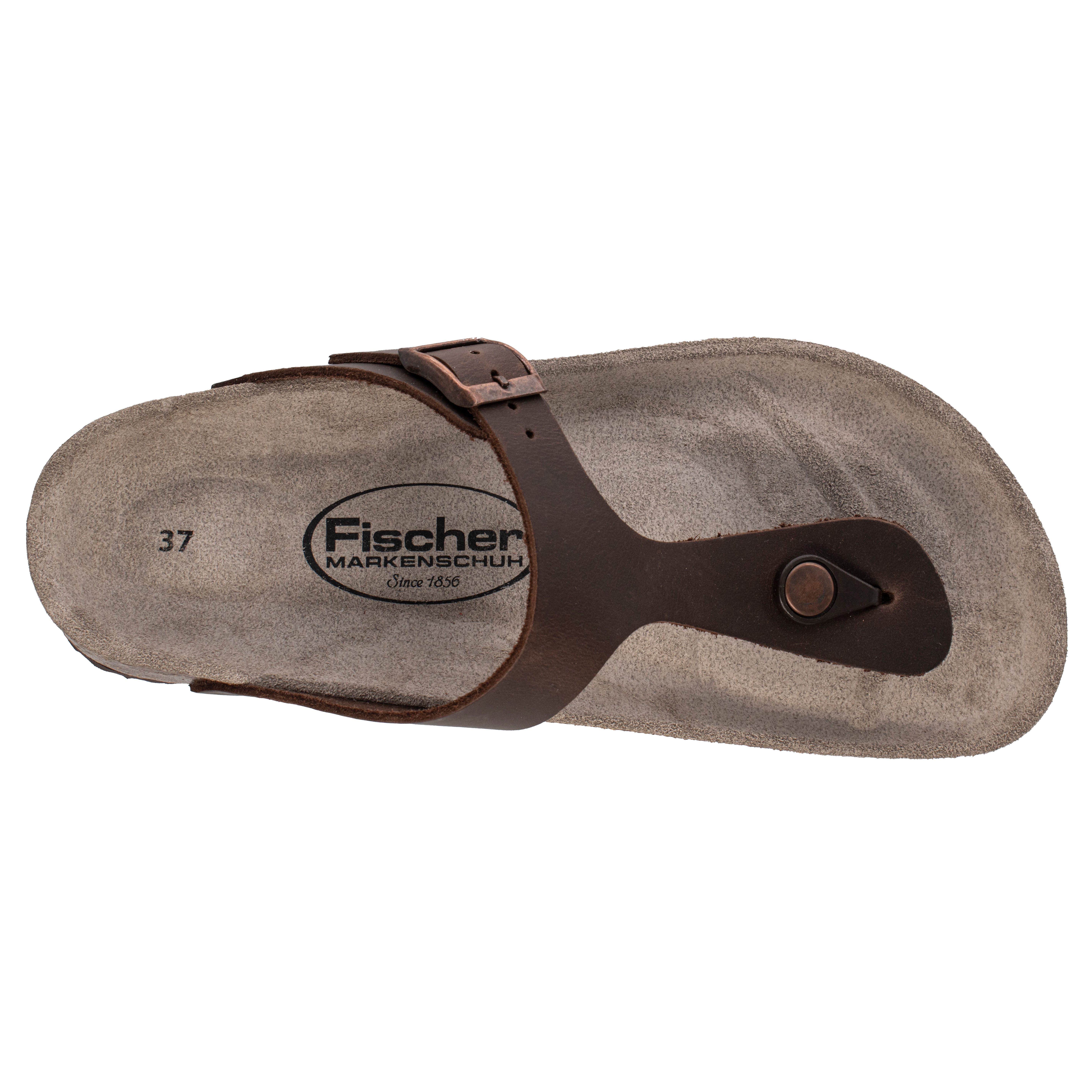 Fischer-Markenschuh Luisa Zehentrenner aus Leder, gepolstertes Lederfußbett