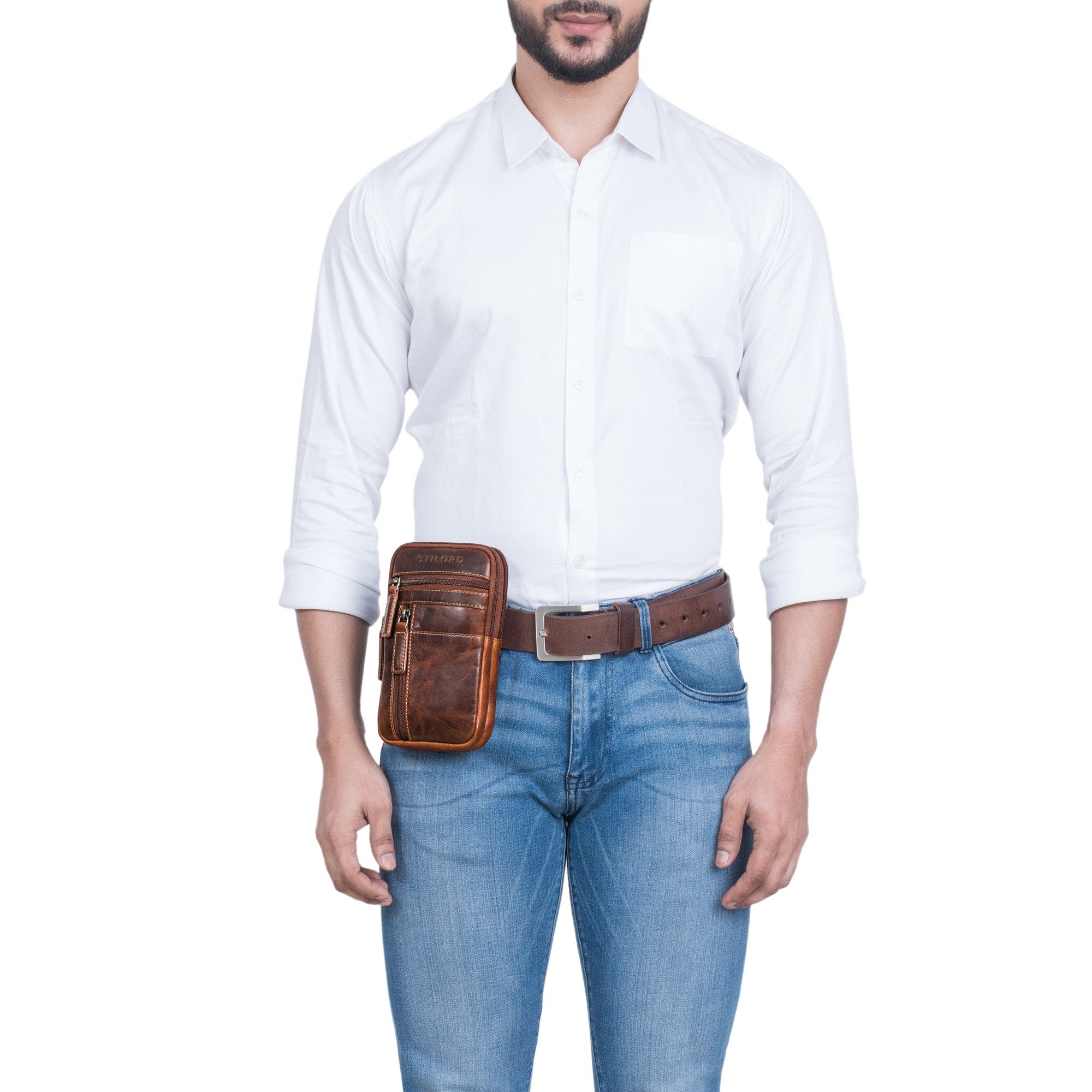 STILORD Handtasche "Asher" Leder Brustbeutel Herren Vintage Gürteltasche zum Umhängen