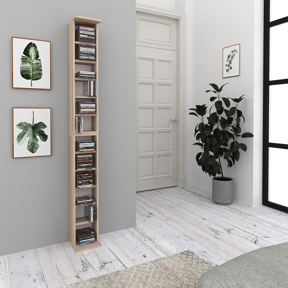 Vicco CD-Regal, Sonoma/Sonoma, 21 x 183.6 cm Groß, 1-tlg.