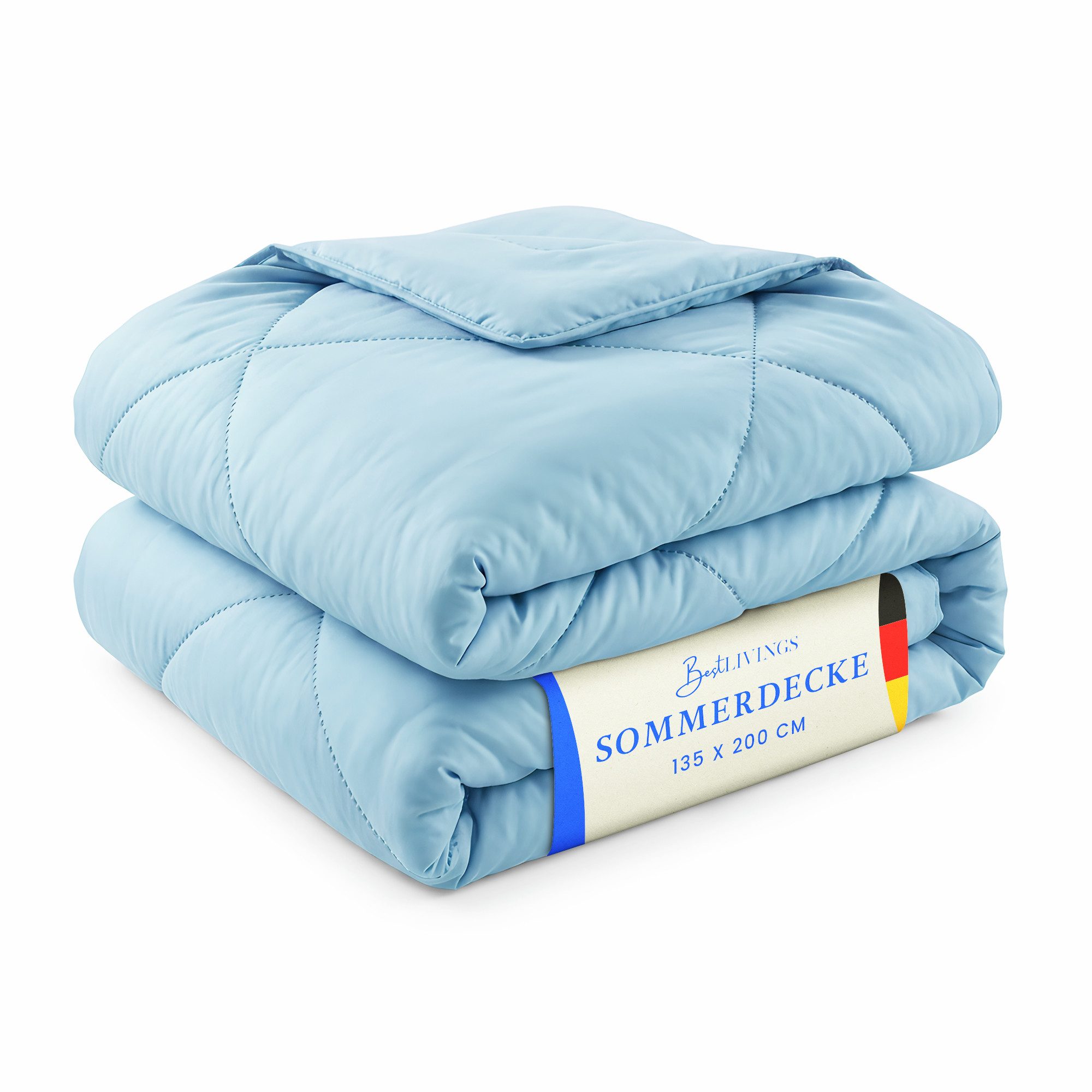 Bestlivings Microfaserbettdecke für den Sommer, Füllung: Polyester, Bezug: Polyester, leicht, samtig-weich, waschbar bis 60 °C, ohne Bettbezug nutzbar