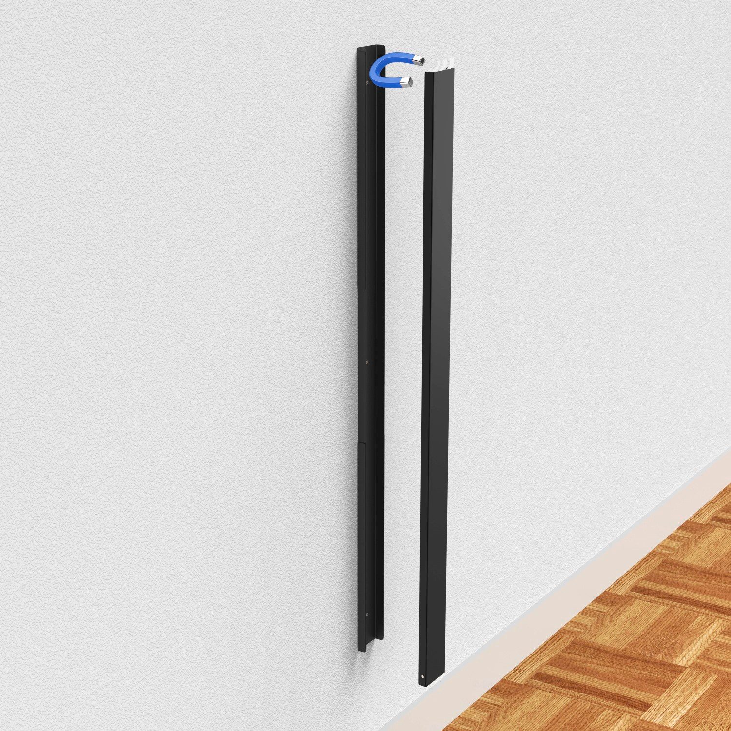 Hama Kabelkanal Metall Kabelkanal 0,9m Kabelleiste Magnetisch (Set, 1-St., Kabelkanal + Zubehör), Magnet Kabelleiste Leitungskanal Kabel Kanal Wand Boden Büro T – Bild 2 von 5