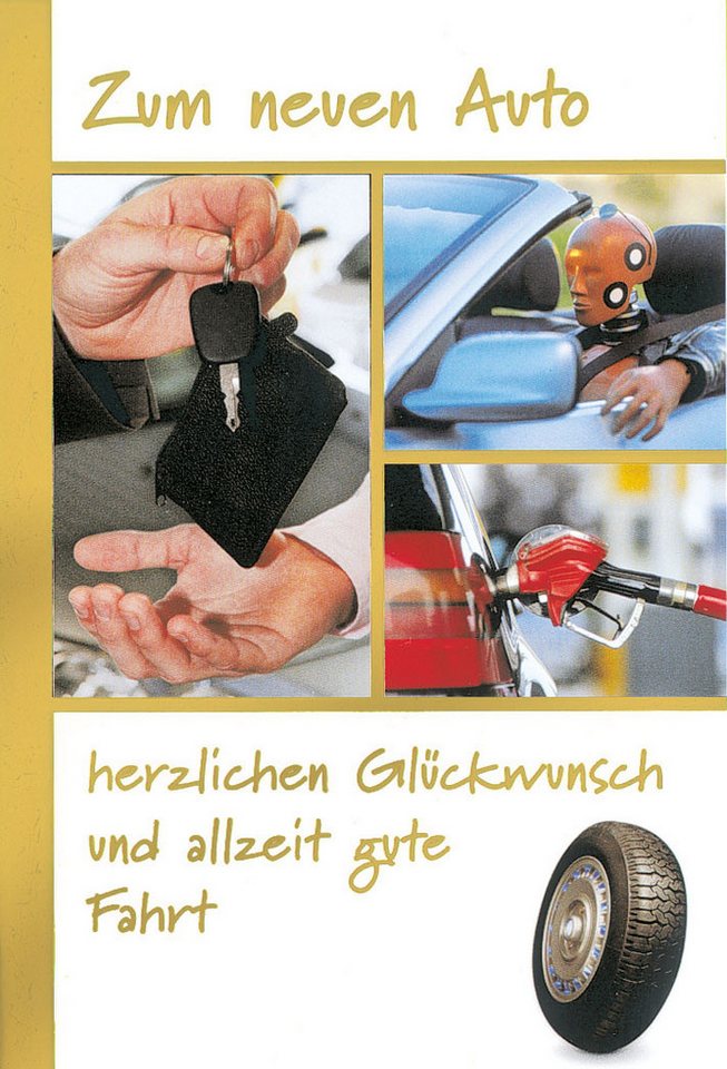 Glückwunsch Zum Neuen Auto Und Allzeit Gute Fahrt BSB Grußkarten Neues Auto - Glückwunschkarte im Format 11,5 x 17 cm mit