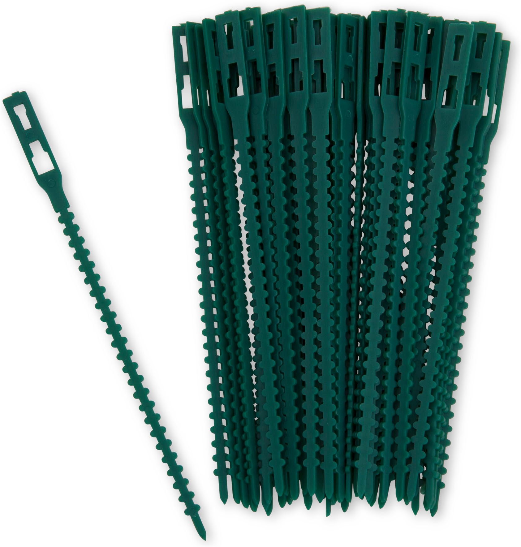 Windhager Rankhilfe verstellbar, Pflanzenbinder zum befestigen von Ästen, 50 Stk. Packung, 50 St., Pflanzenclips 130 mm, Pflanzenhalter grün
