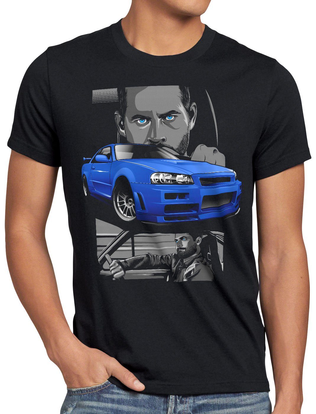 style3 Print-Shirt Herren T-Shirt Furious brian Champion o’conner autorennen
