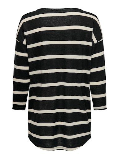 AOP ONLELCOS Stripes:THIN ONLY 4/5 JRS 3/4-Arm-Shirt SANDSHELL TOP Black