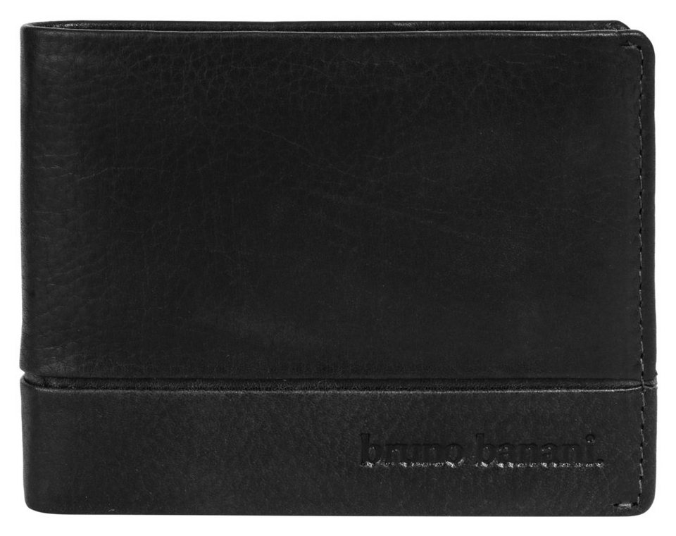 Bruno Banani Geldbörse, echt Leder, 2 Schein-, 4 Karten-, 2 Steck- & 1  Sichtfach