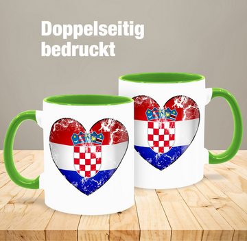 Shirtracer Tasse Kroatien Croatia, Keramik, 2024 Fussball EM Fanartikel