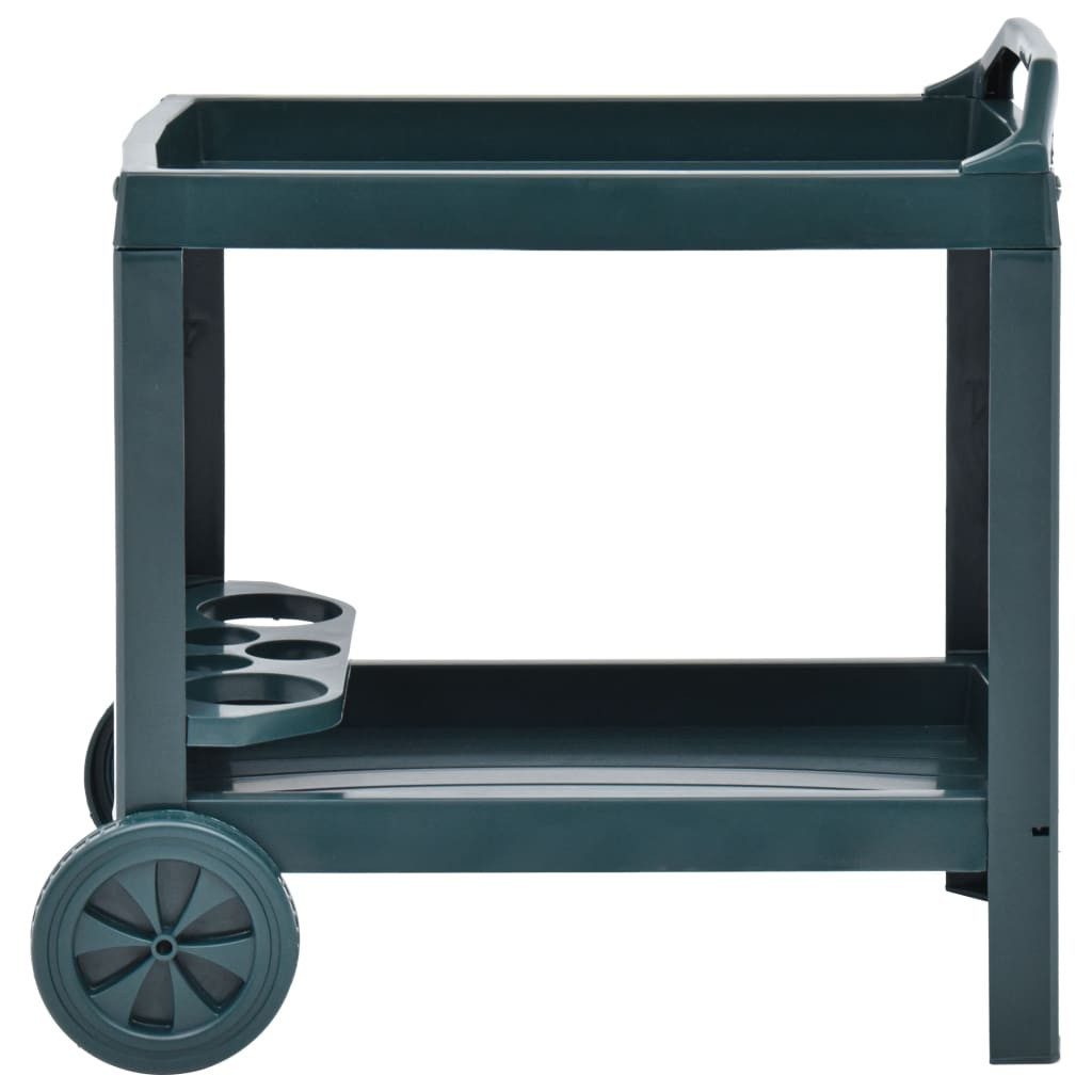 vidaXL Küchenwagen Getränkewagen Grün 69×53×72 cm Kunststoff