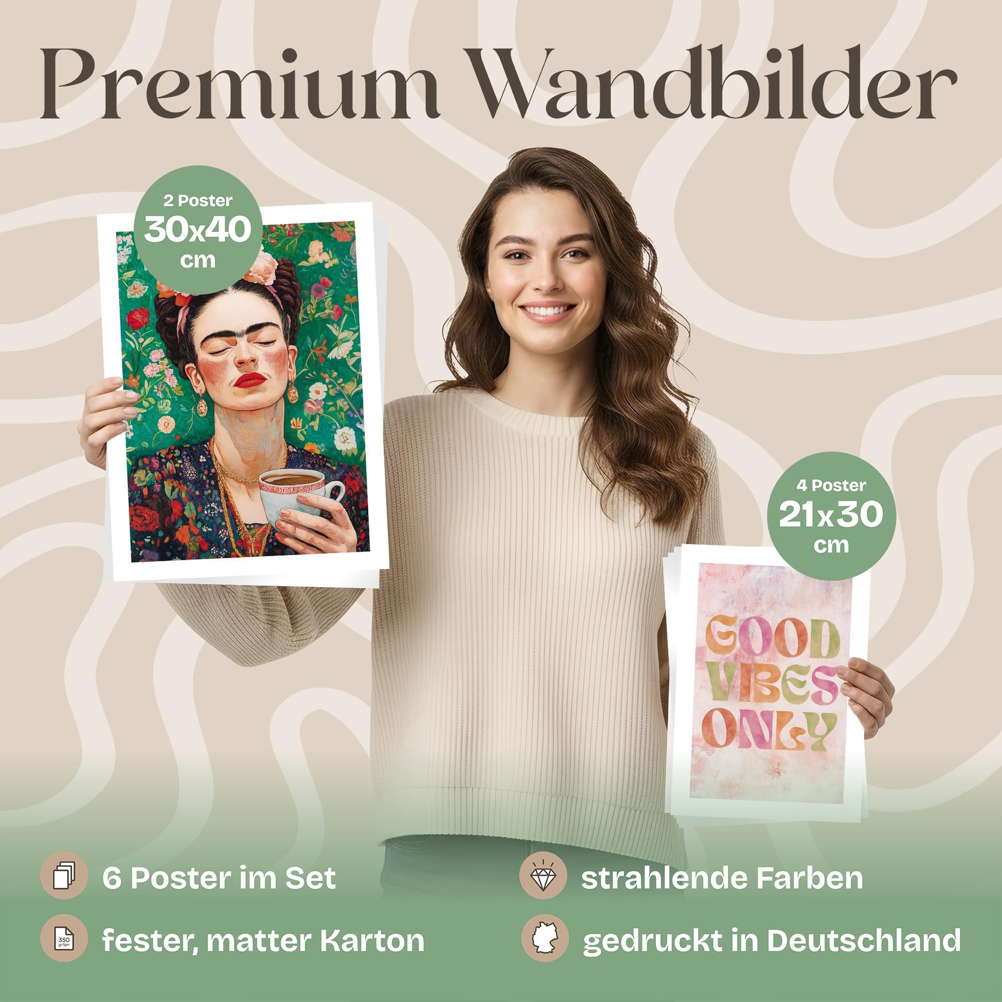 ARTFAVES Bilder-Collage Poster Set Mixed Arts I mehrteilige Bilderwand I Wandbilder Abstrakte-, (Wandbilder modern, 6 St)