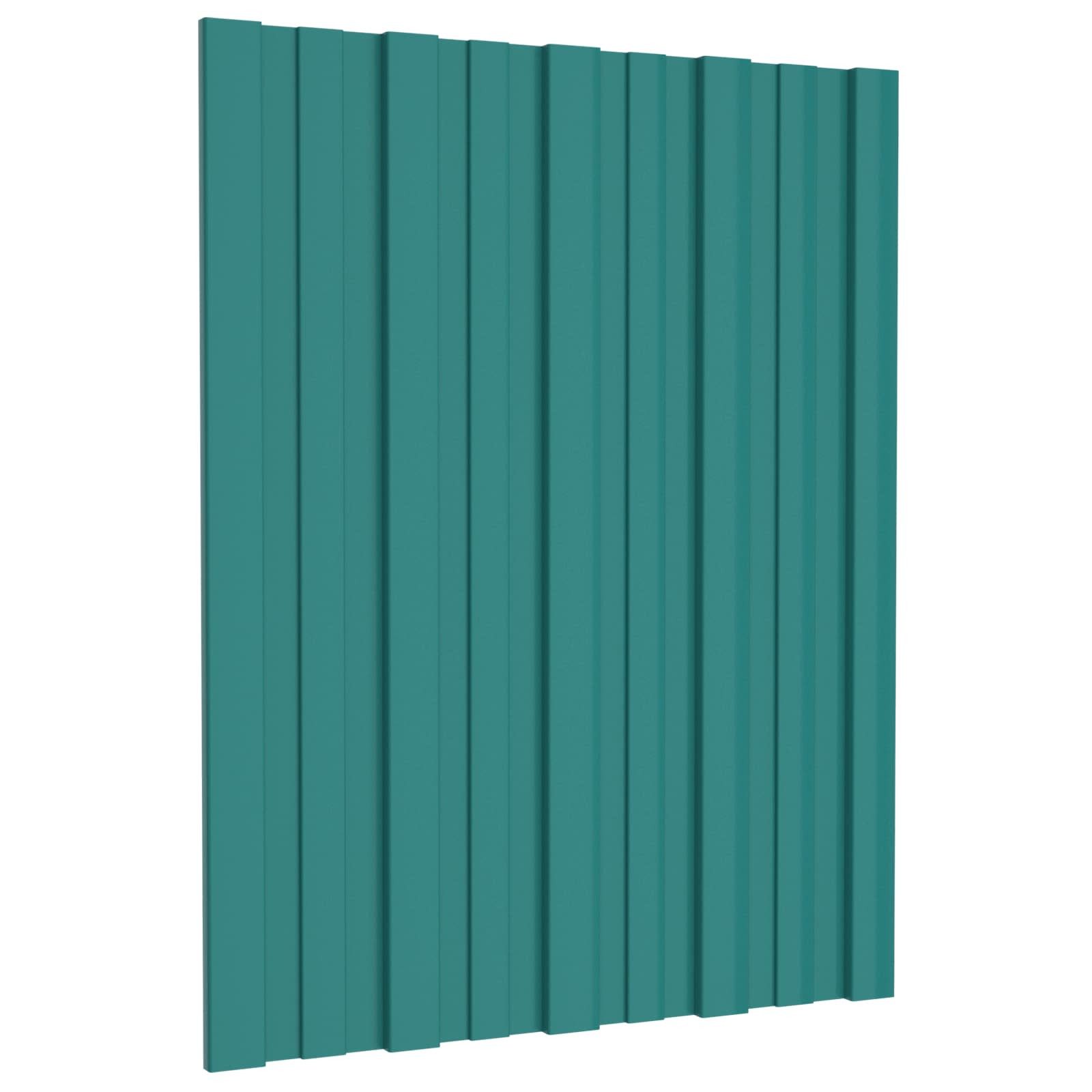 vidaXL Terrassendach Dachpaneel 12 stk. Grün 60 x 45 cm Verzinkter Stahl, (12-St)