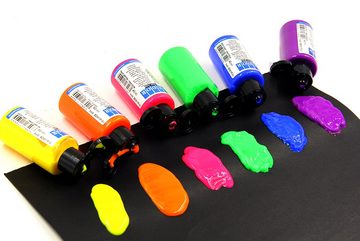 Monalisa Kreativset Fluoreszierende Stofffarbe Set 6x40 ml (240 ml) - UV - Neonfarben