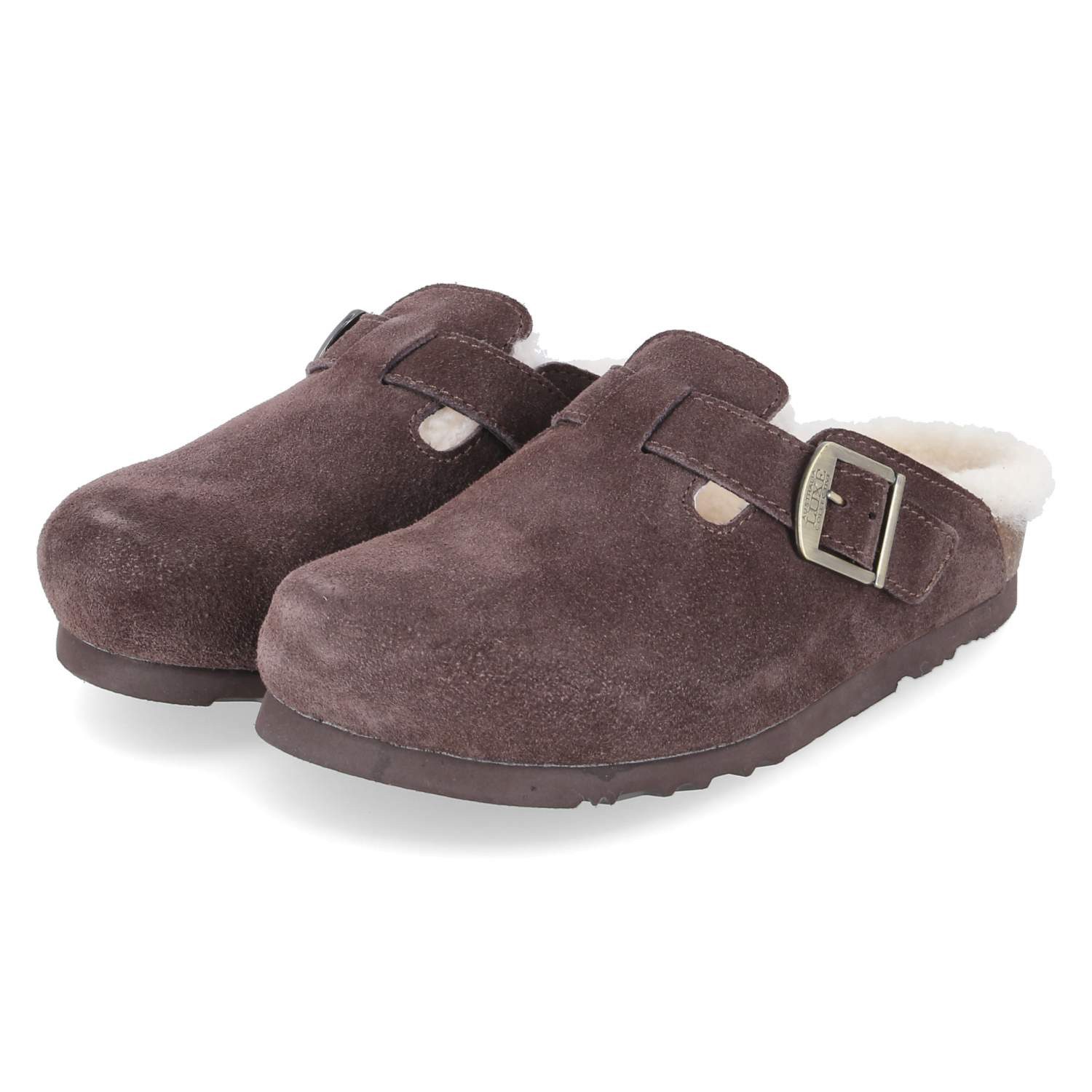 Australia Luxe Collective Australia Luxe BERSH207N-BU Damen Rauleder braun Pantolette