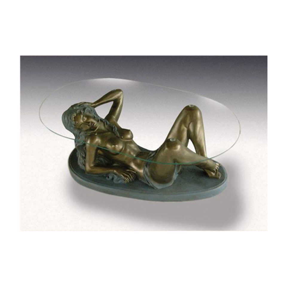 Xlmoebel Dekofigur Couchtisch Frau Luxus Designer Glas Tisch Wohnzimmer Neu, Made in Europa