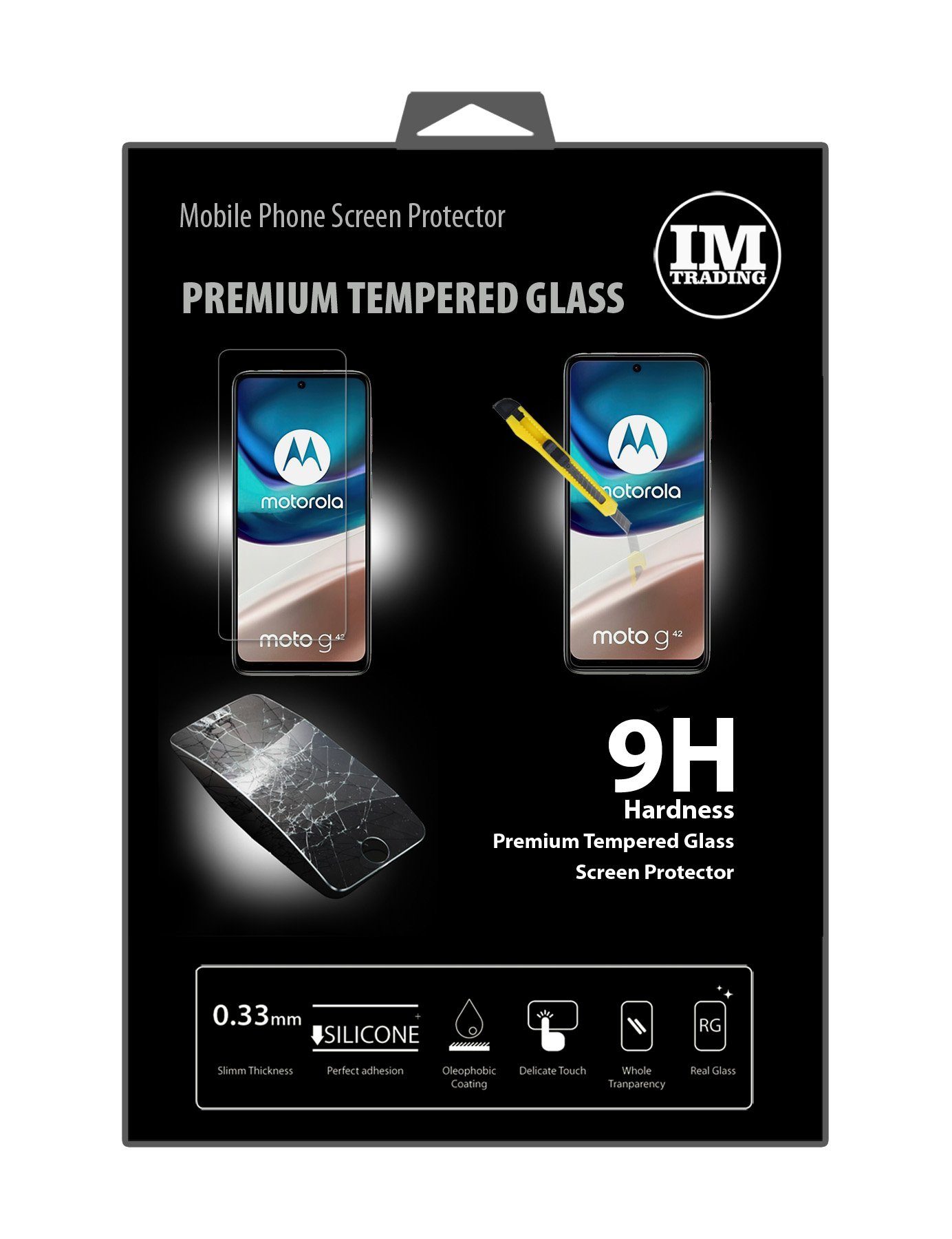 Displayschutzfolie 3X Schutzglas 9H kompatibel mit Motorola Moto G54 5G