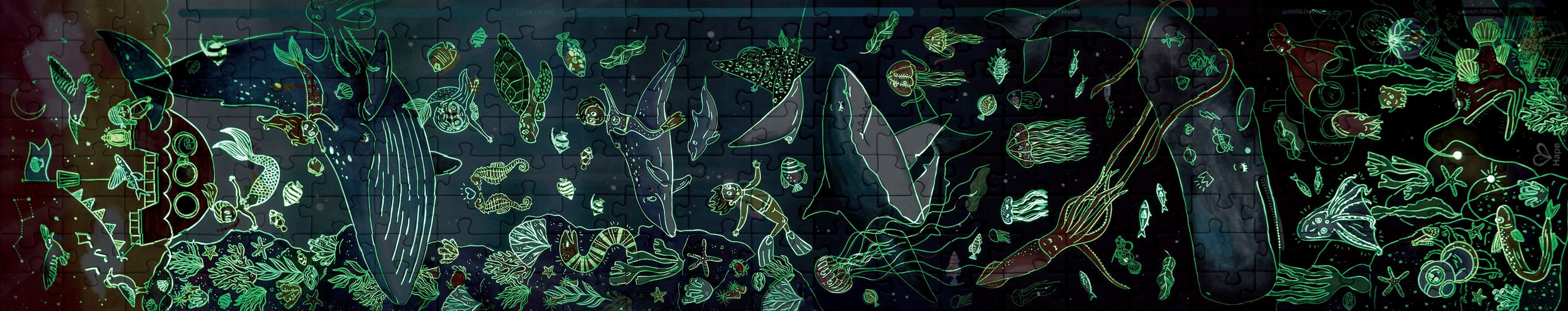 Hape Puzzle Leben im Ozean, 200 Puzzleteile, leuchtet im Dunkeln günstig online kaufen