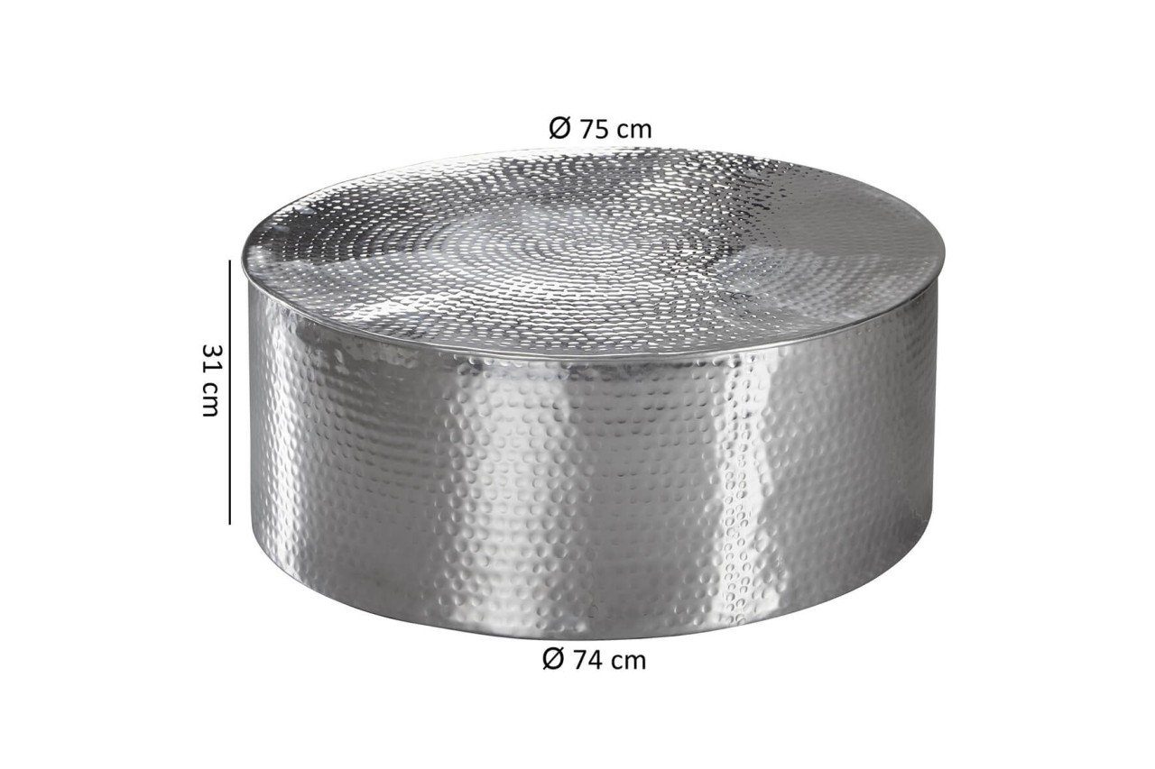 Couchtisch tinkaro LORENA Silber Beistelltisch Aluminium