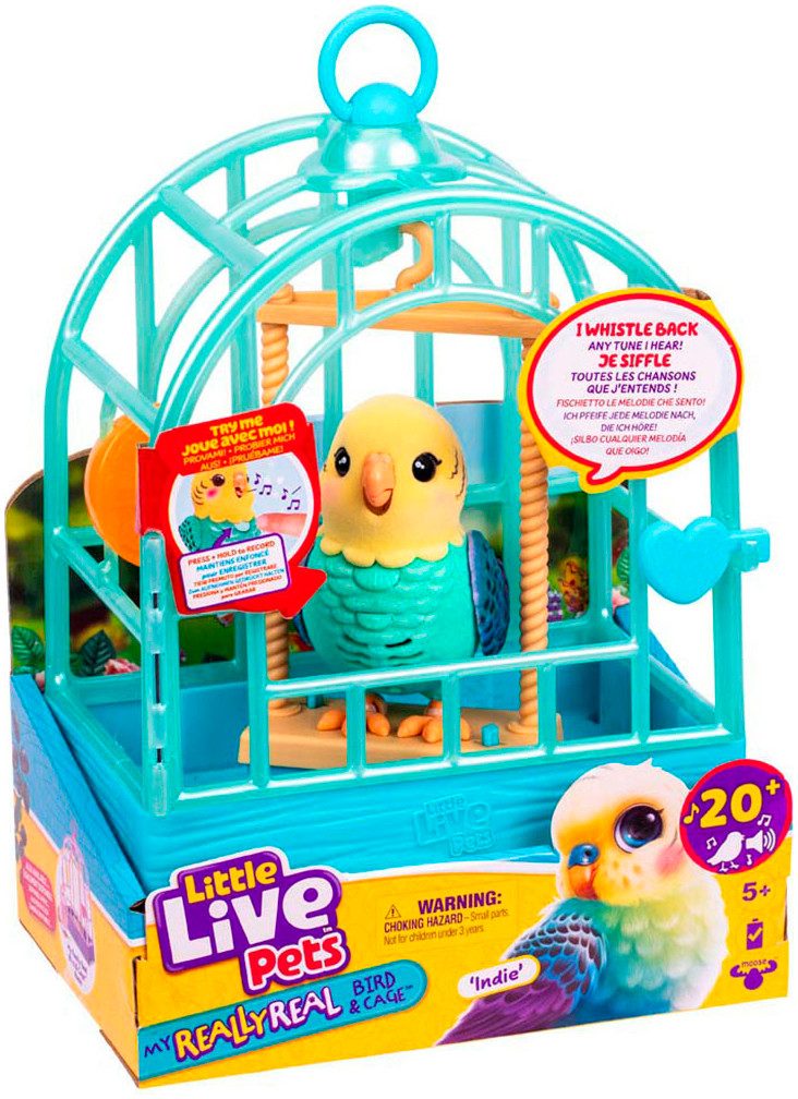 Moose Spielfigur Little Live Pets, My Really Real Bird mit Vogelkäfig - Indie