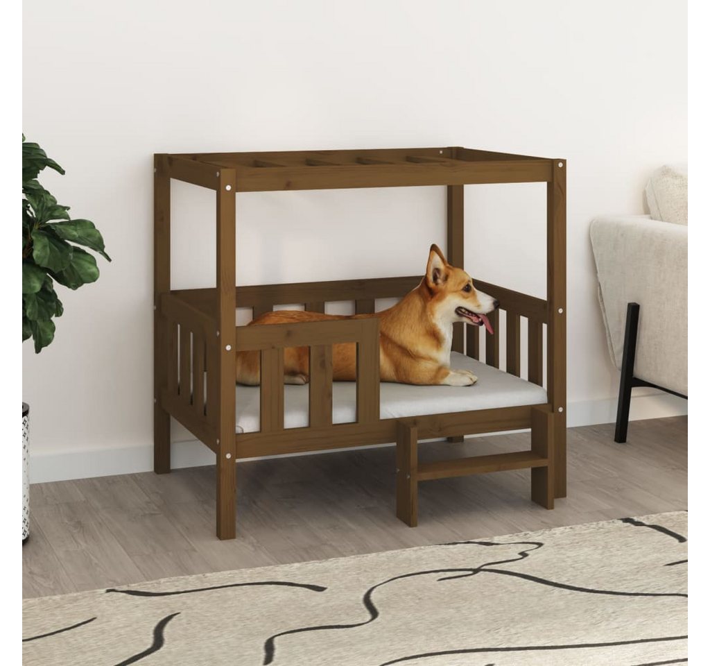 Thumbnail - vidaXL Tierbett, Hundebett Honigbraun 95,5x73,5x90 cm Massivholz Kiefer