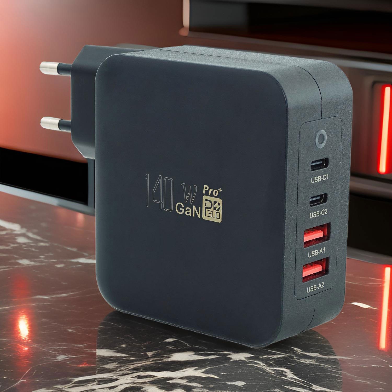 keepdrum USB Mehrfach-Schnell-Ladegerät GaN140 140 Watt USB-Ladegerät (Smartphone Laptop Powerbank Tablet uvm, Schnellladen) – Bild 4 von 5
