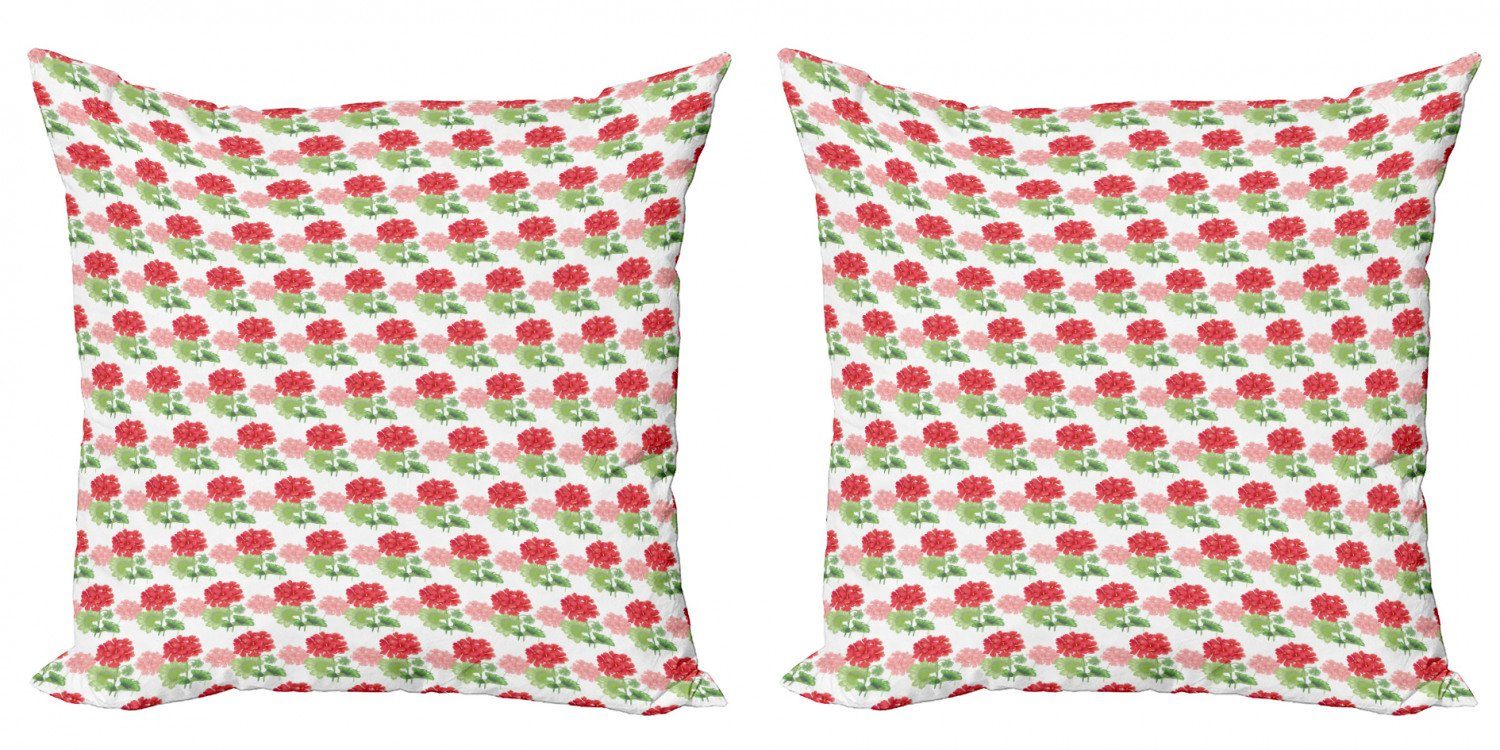Kissenbezüge Modern Accent Doppelseitiger Digitaldruck, Abakuhaus (2 Stück), Pelargonien Pastellfarbig Blumen