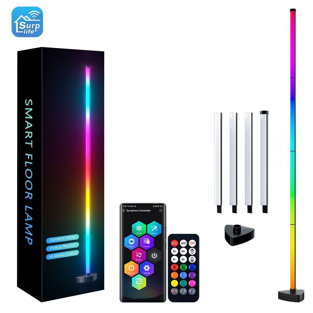 LED Stehlampe RGB Stehleuchte Farbwechsel Dimmbar Music Sync Atmosphäre Beleuchtung