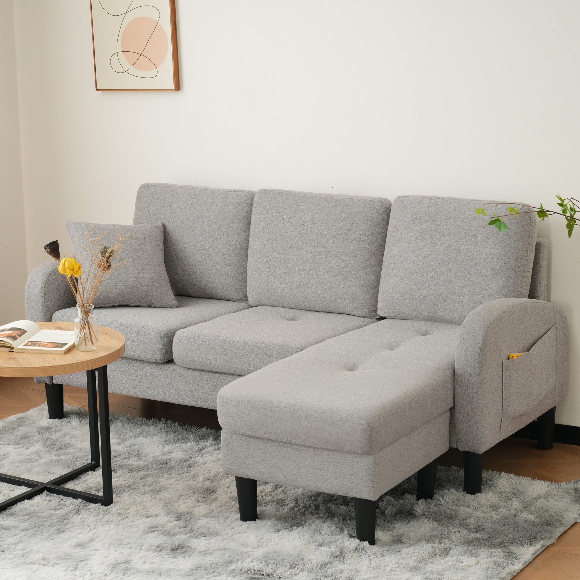 HAUSS SPOLE Ecksofa L-förmiges 3-Sitzer Sofa, günstig online kaufen