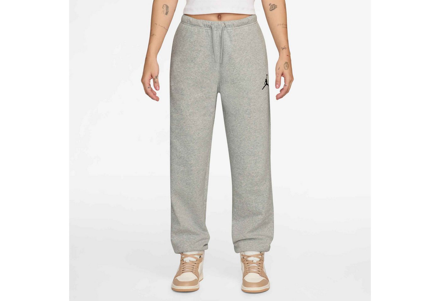 Jordan Trainingshose W J JUMPMAN FLC PANT 2 unifarbenes Design, mit Logodruck, schnell trocknendes Material, Ansicht 1
