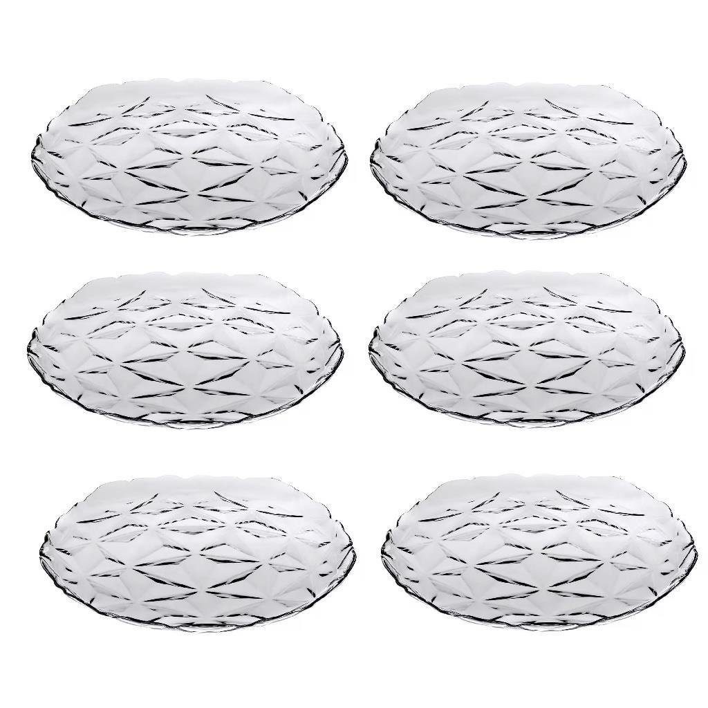 Pasabahce Gebäckteller Pasabahce Estrella Teller 28 cm 6er Set, Glas, (Packung)