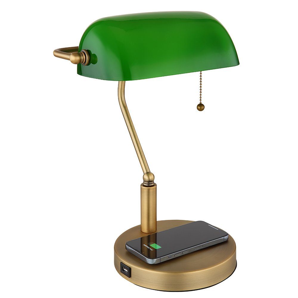 Globo Tischleuchte, kabelloses Tischlampe Leselampe Bankerlampe USB inklusive, Laden nicht Tischleuchte Leuchtmittel