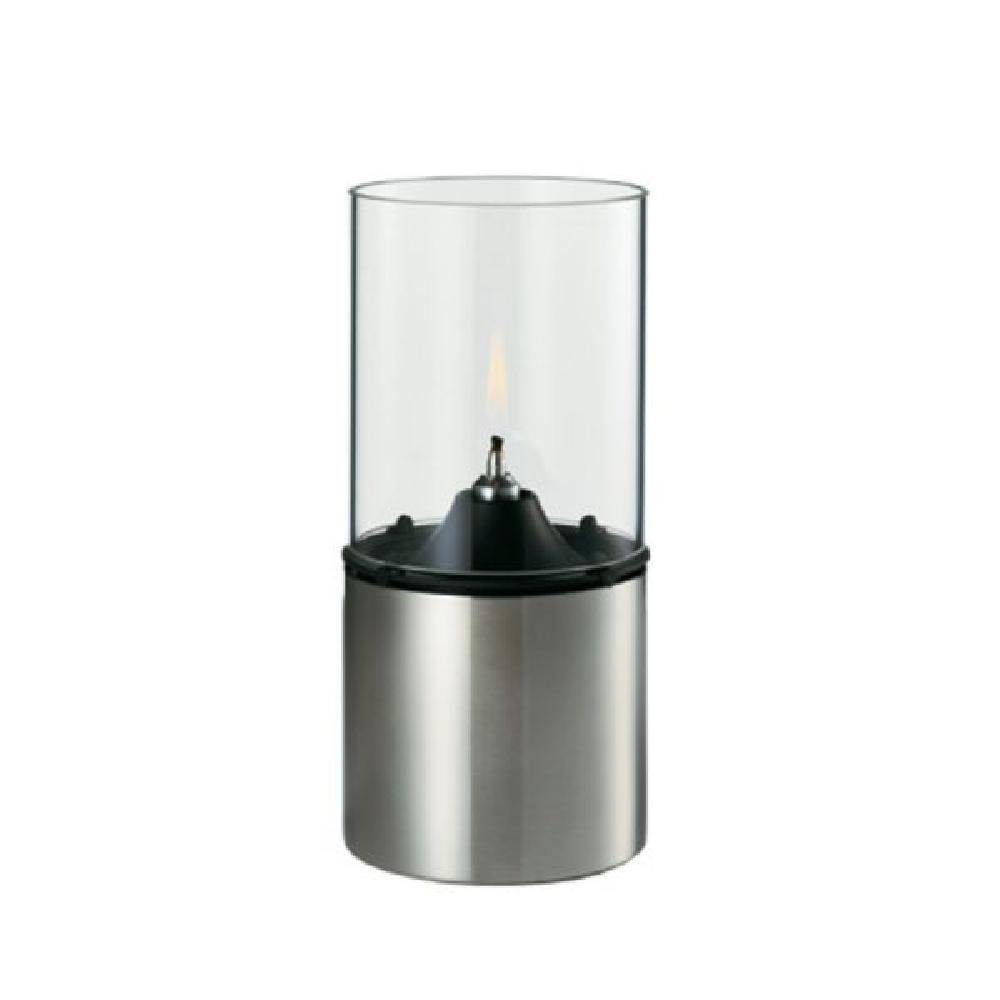 Stelton Windlicht EM Öllampe, Edelstahl und Material: Glasschirm, und für Terrasse Garten, Edelstahl, mit aus hitzebeständiges Glas