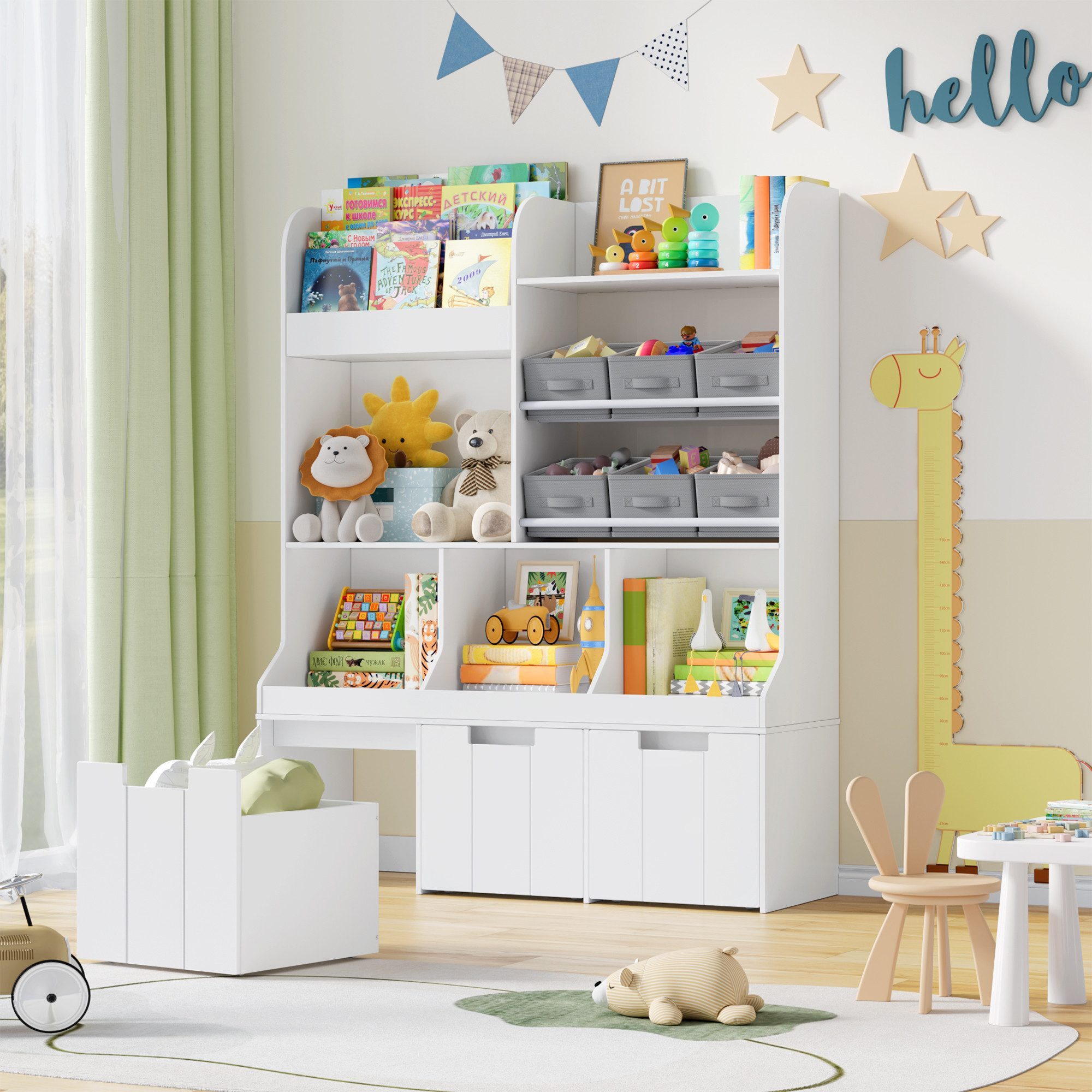 HOMECHO Spielzeugtruhe, Kinderregal mit 6 Stoffschubladen günstig online kaufen