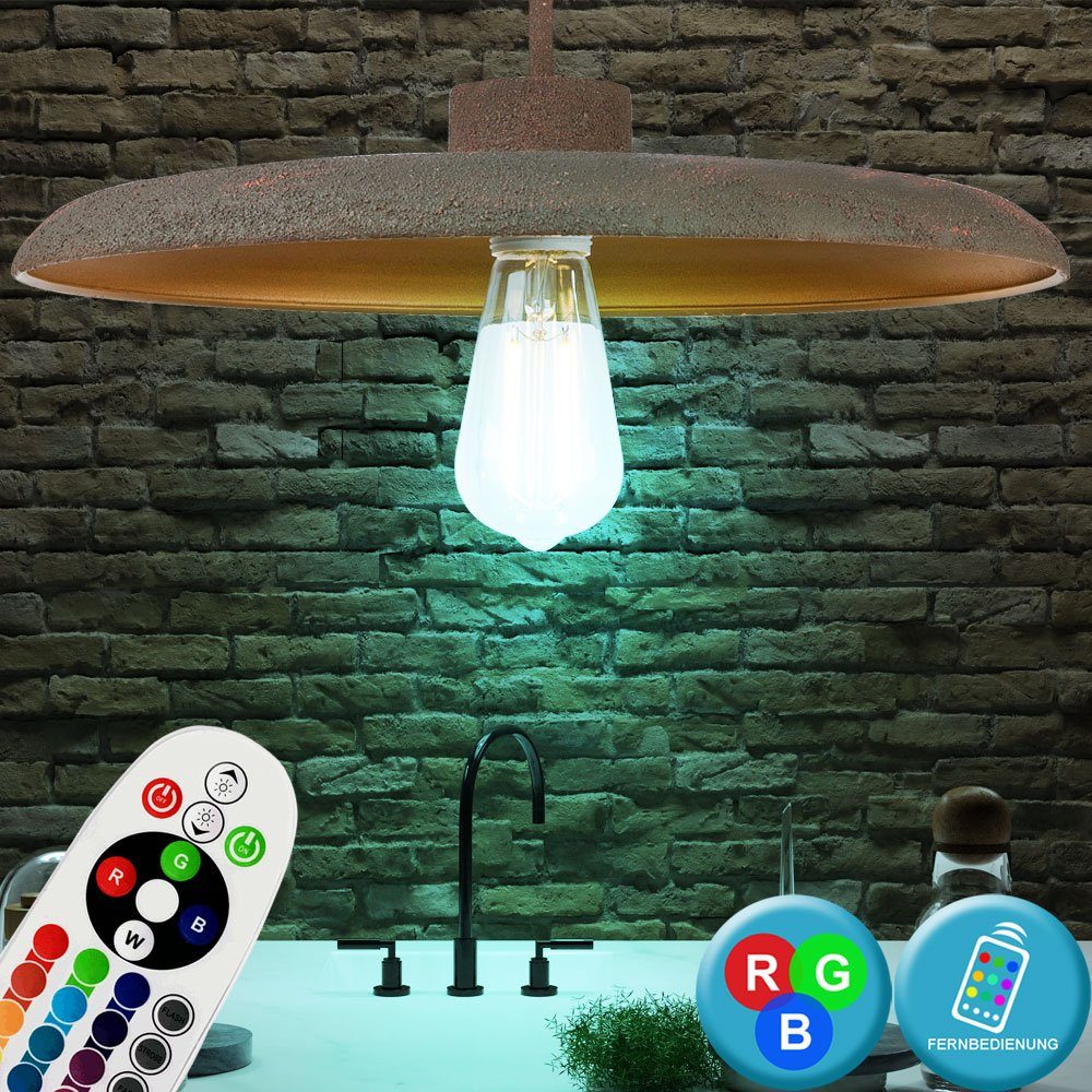 etc-shop LED Pendelleuchte, Leuchtmittel inklusive, Warmweiß, Farbwechsel, Decken Hänge Lampe Wohn Zimmer Fernbedienung Pendel Leuchte