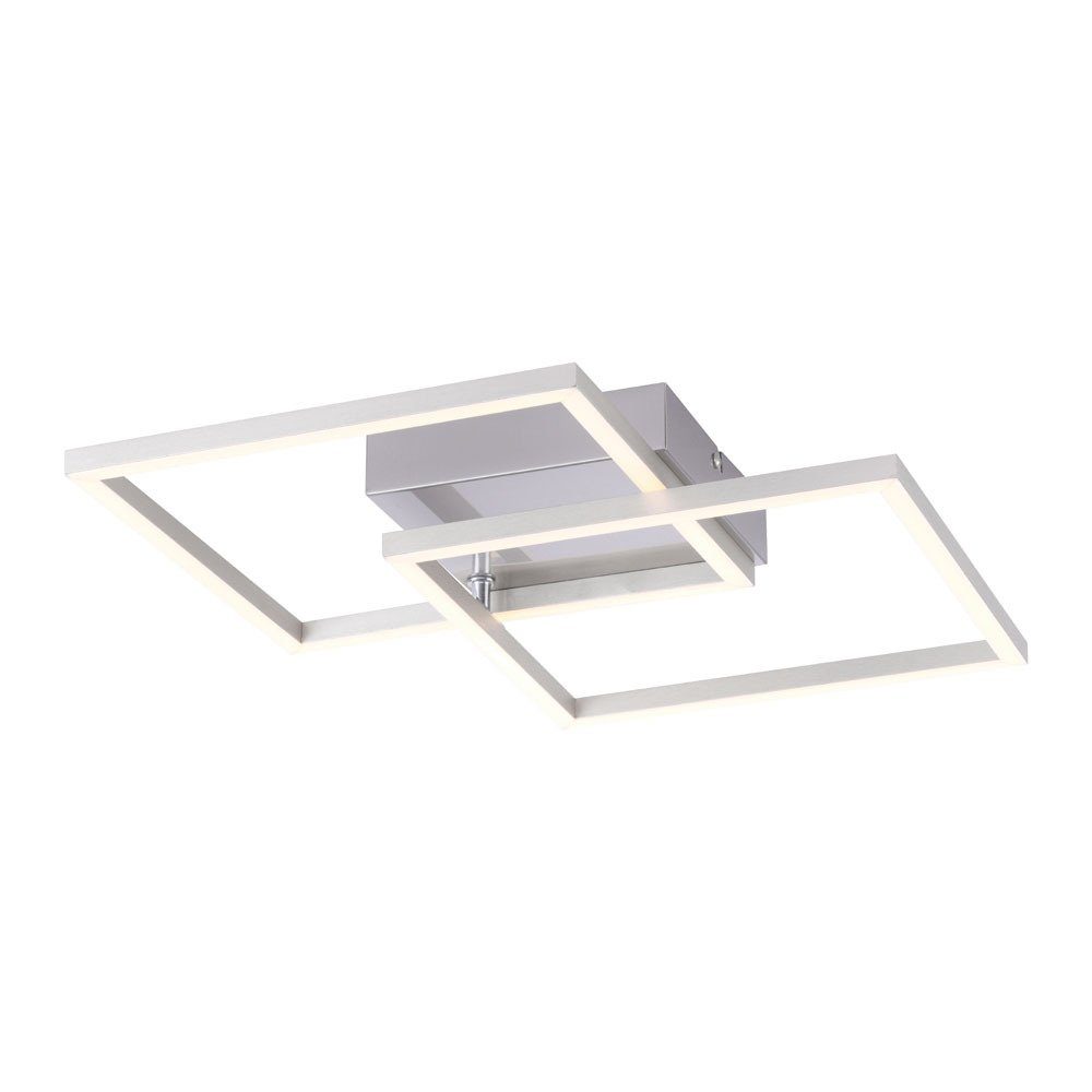 SellTec LED Deckenleuchte LED Deckenlampe Rahmenleuchte, Lichtquelle schwenkbar, 2xLED-Board/7W/3000K, warmweiß, warmweiß, schwenkbar, matt gebürstet, Wohnzimmerlampe