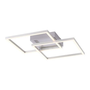 SellTec LED Deckenleuchte LED Deckenleuchte Rahmenleuchte, Lichtquelle schwenkbar, 2xLED-Board/7W/3000K, warmweiß, warmweiß, schwenkbar, matt gebürstet, Wohnzimmerlampe