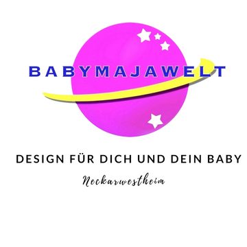 Babymajawelt Wimpelkette 3D Stoff Girlande Sterne Silber Dekoration Wand Fenster Zelt Bett, Stoffgirlande Kinderzimmer Deko Made in EU