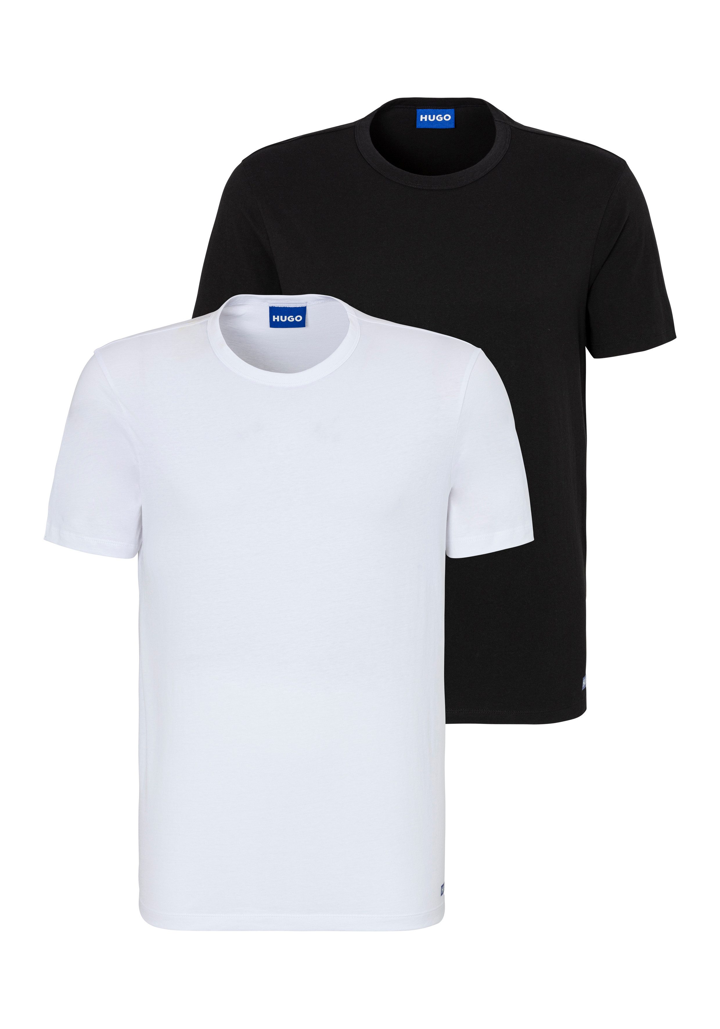 HUGO Blue T-Shirt "BLUE Naolo", (Packung, 2 tlg.), mit kleinem Label am Sau günstig online kaufen