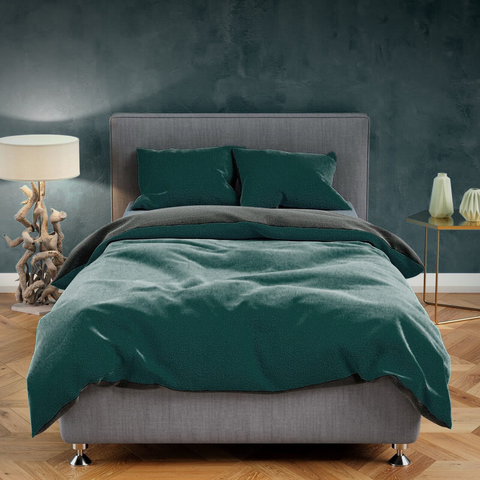 Visaggio Bettwäsche Winter Teddy Plüsch, Fleece, 4 teilig, Flauschig warmes günstig online kaufen