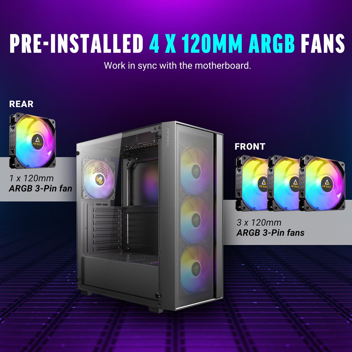 Antec PC-Gehäuse AX65 ARGB PC Gehäuse Midi Tower Gaming ATX